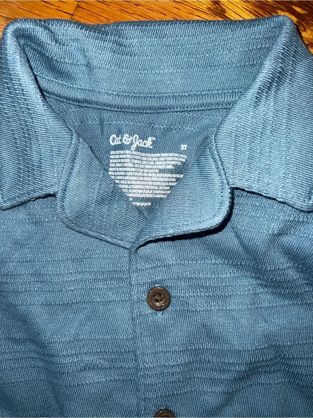 Cat & Jack Toddler Boys' Short Sleeve Button-Down Shirt - Blue 2T - NWT
